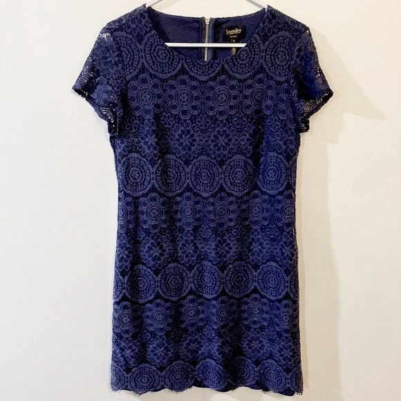Laundry By Shelli Segal | Dresses | Laundry By Shelli Segal Lace Cap Sleeve  Mini Dress S Navy | Poshmark